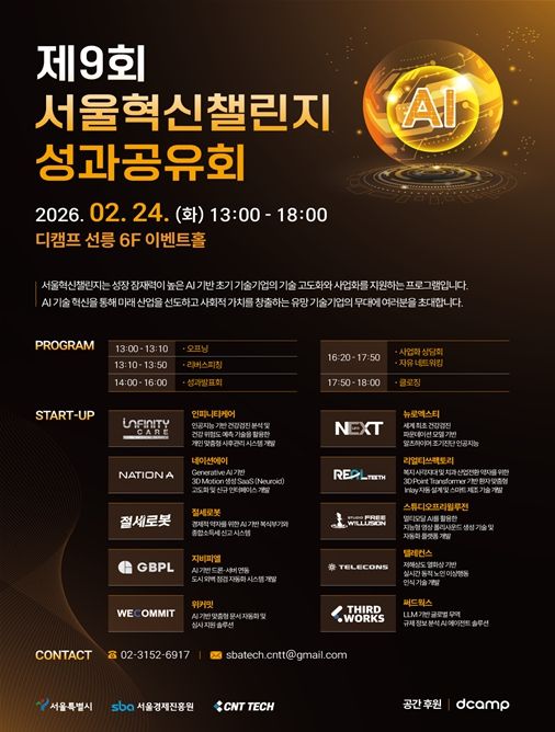 제9회 서울혁신챌린지 성과공유회 행사 포스터