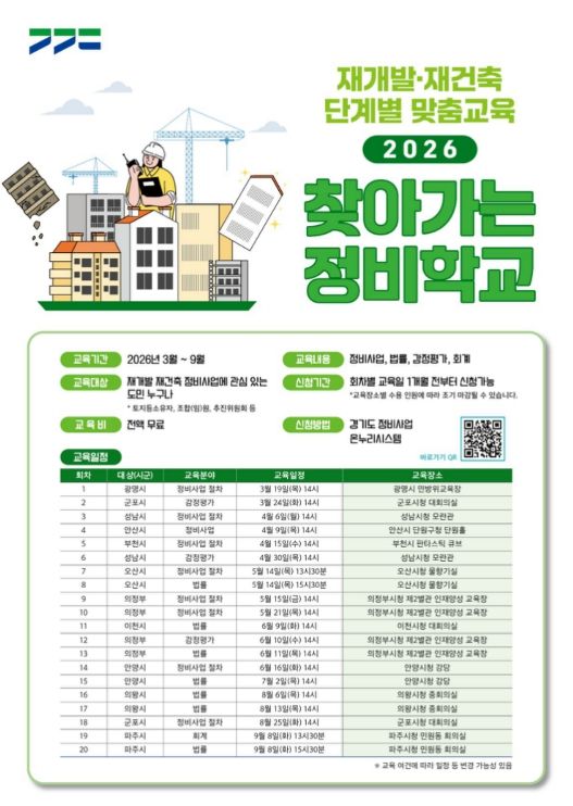 정비조합 대상 ‘찾아가는 정비학교’ 포스터